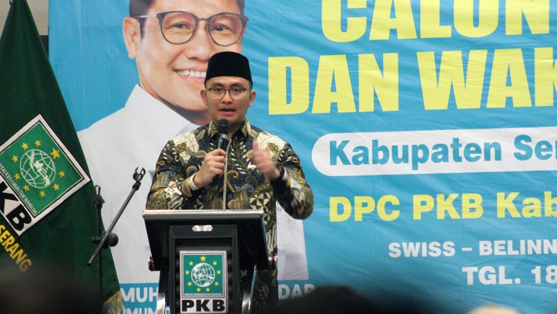 Bacabup Serang Andika Hazrumy sampaikan visi dan misi di UKK PKB. (Foto: AMR/RMB)