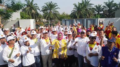 Relawan Cobra Tangsel siap memenangkan pasangan Airin- Ade di Pilgub Banten, dan Ben -Pilar di Pilkada  Tangsel. [Foto: AMR/RMN]