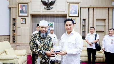 Gubernur Bengkulu Helmi Hasan diterima Wagub Banten A Dimyati Natakusumah di Kantor Wakil Gubernur Banten, Rabu (11/3/2026). - Biro Adpimpro Banten -