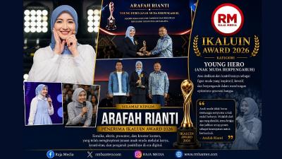 Arafah Rianti meraih IKALUIN Award 2026 Kategori Young Hero (Anak Muda Berpengaruh) - RMN -