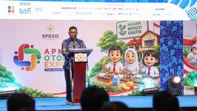 Gubernur Banten Andra Soni saat pembukaan APKASI Otonomi Expo 2026 yang digelar di Hall ICE BSD, Kabupaten Tangerang, Kamis (27/8/2026). - Biro Adpimpro Banten -