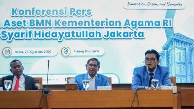 Rektor UIN Jakarta Prof. Asep Saepudin Jahar angkat bicara terkait polemik pengelolaan aset dan satuan pendidikan yang memiliki keterkaitan historis dengan UIN Jakarta, termasuk SDIP dan TK Islam. - Foto: Dok UIN Jakarta -
