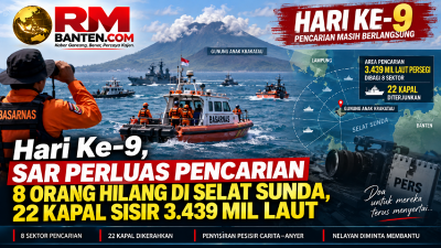 Hari Ke-9, SAR perluas pencarian 8 orang hilang di Selat Sunda, 22 Kapal sisir 3.439 mil laut - Ilustrasi RMB -