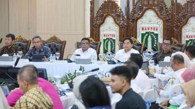 Rakor Peningkatan Integritas Dimensi Internal dan Eksternal Pemprov Banten bersama KPK, Kemendagri, dan BPKP Perwakilan Provinsi Banten - Biro Adpimpro Banten -
