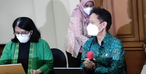 Menkes Budi Gunadi Sadikin saat konferensi Pers/Repro