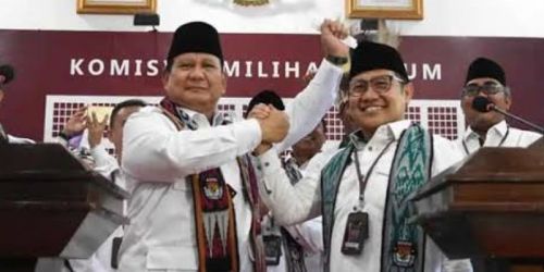 Ketum Gerindra Prabowo Subianto dengan Ketum PKB Muhaimin Iskandar/Net