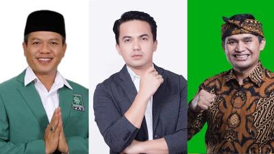 Tiga Bakal calon Bupati Bandung, Dadang Supriatna, Sahrul Gunawan, dan Gun Gun Gunawan. [Foto: Repro/RMJ]