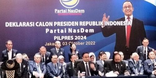 Secara resmi, Ketua Umum Nasdem Surya  Paloh mengumumkan Anies Baswedan sebagai Capres dari Partai Nasdem pada tahun 2024/Repro