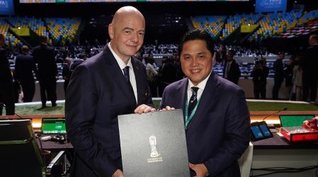 Presiden FIFA Gianni Infantino bersama Ketua PSSI, Erick Thohir-PSSI-