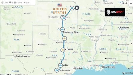Perjalanan darat Dahlan Iskan dari Kansas ke San Antonio (Disway)